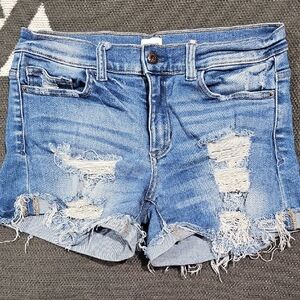 Sneak Peek Blue Vintage Distressed Jean Shorts